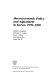 Macroeconomic policy and adjustment in Korea, 1970-1990 /