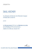 Saul Ascher : un philosophe juif allemand entre Révolution française et Restauration prussienne /
