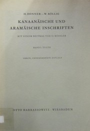 Kanaanäische und armäische Inschriften /